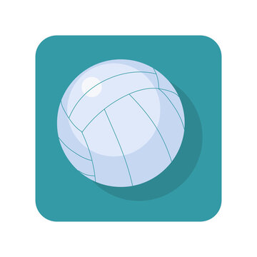 Abstract button icon volleyball ball on white background - Vector