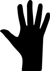 Palm, Hand icon filled flat sign, solid pictogram isolated on white, logo illustration.Hand icon. Human hand black silhouette. illustration.Silhouette model palm people. Drawn in black isolated.