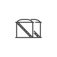 Oil storage tank line icon