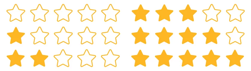 Fotobehang Star rating from 0 to 5 rating review icon set. Five yellow mark symbol. Sign level top vector. © John Design