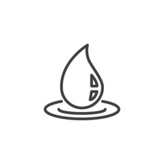 Crude oil drop line icon