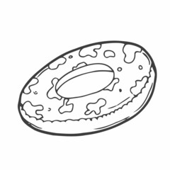 Doodle Swimming ring sketch. Vector illustration of Ring Buoy isolated on white