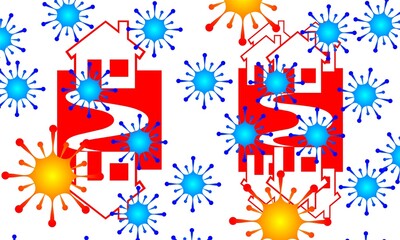 Collection of respiratory illness, cough, high fever, lack of smell. Vector worldwide virus prevention spread, face mask, personal hygiene, social distance idea isolated on white background