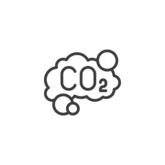 CO2 cloud line icon