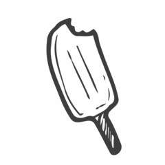Hand drawn doodle ice cream. Vector sketch