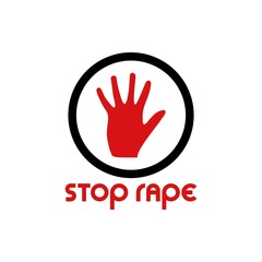 Obraz premium Stop sexual harassment . Prevent fraud . Warning concept .Hand writing stop rape on White background