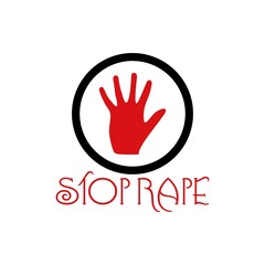 Stop Rape sexual harassment . Prevent fraud . Warning concept .Hand writing stop rape on White background