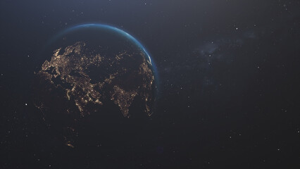 Planet Eart.Realistic planet Earth high resolution. Planet earth view from space. The rotation of...