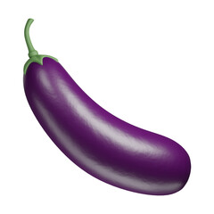 3D Realistic Purple Eggplant Icon
