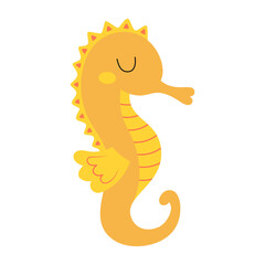 vector illustration with cute seahorse in cartoon style © StockVector