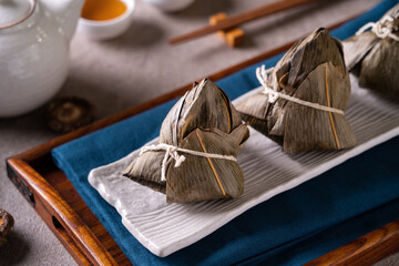 Zongzi. Rice dumpling for Duanwu Dragon Boat Festival food.