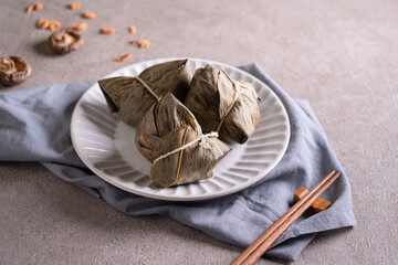 Zongzi. Rice dumpling for Duanwu Dragon Boat Festival food.