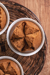 Delicious Chinese steamed sponge cake named Fa Gao for lunar new year festival traditional food.