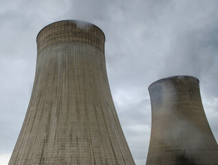 cooling towers of coal-fired power station.