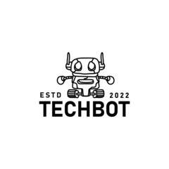Robot technology logo design template concept isolated