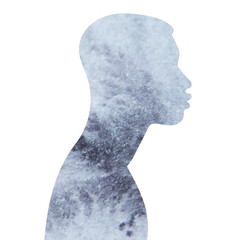 portrait watercolor man silhouette isolated vector