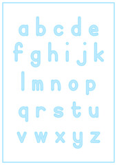 Children Learning Printable - Alphabet Lowercase in Blue Color