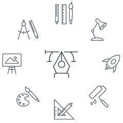 Design icons set . Design pack symbol vector elements for infographic web
