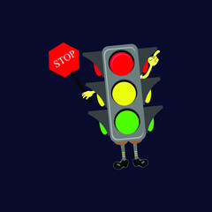 cartoon of traffic light