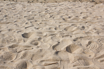 Lines in the sand of a beach