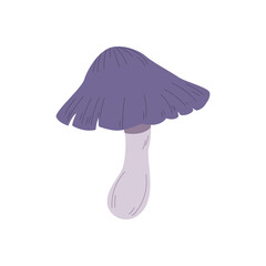 Magic mushrooms.  An unusual mystical forest poisonous mushroom. A hand-drawn element for your design. Cartoon style. Vector clipart on an isolated white background.