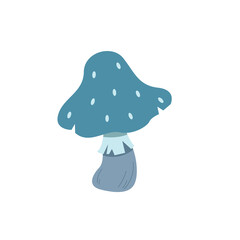 Magic mushrooms.  An unusual mystical forest poisonous mushroom. A hand-drawn element for your design. Cartoon style. Vector clipart on an isolated white background.