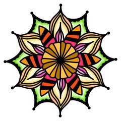 Mandala Flower Decorative Elements Vintage Oriental Pattern