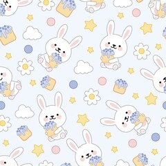 Bunny pattern with Easter cake.