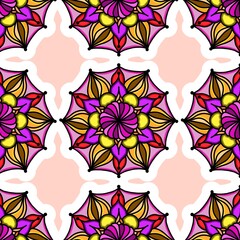 Mandala Flower Decorative Elements Vintage Oriental Pattern