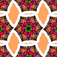 Mandala Flower Decorative Elements Vintage Oriental Pattern