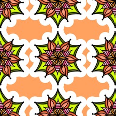 Mandala Flower Decorative Elements Vintage Oriental Pattern