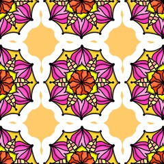 Mandala Flower Decorative Elements Vintage Oriental Pattern