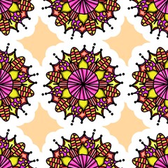 Mandala Flower Decorative Elements Vintage Oriental Pattern