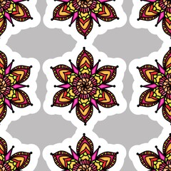 Mandala Flower Decorative Elements Vintage Oriental Pattern