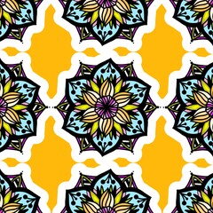 Mandala Flower Decorative Elements Vintage Oriental Pattern