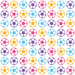 Colored soccer seamless pattern vector background