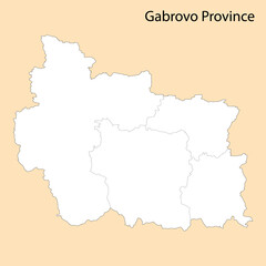 High Quality map of Gabrovo is a province of Bulgaria