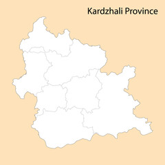 Fototapeta na wymiar High Quality map of Kardzhali is a province of Bulgaria