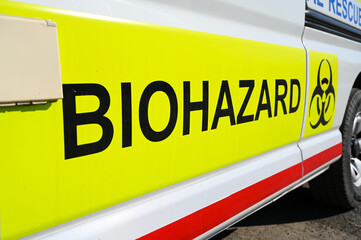 Biohazard symbol on the car. 