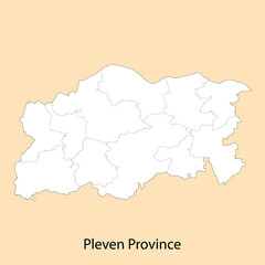 Obraz premium High Quality map of Pleven is a province of Bulgaria
