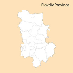 High Quality map of Plovdiv is a province of Bulgaria