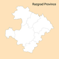 Fototapeta na wymiar High Quality map of Razgrad is a province of Bulgaria