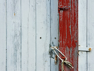 red door with lock