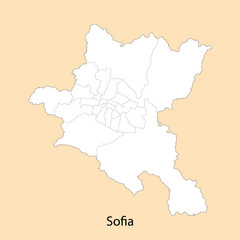 Fototapeta premium High Quality map of Sofia is a province of Bulgaria