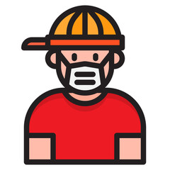 boy color line style icon