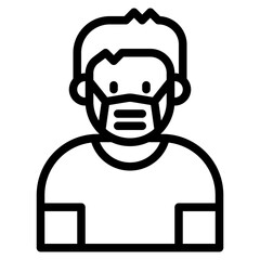 boy outline style icon