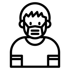 kid outline style icon