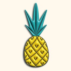 3 d pineapple