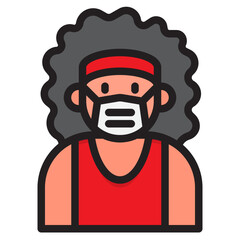 girl color line style icon