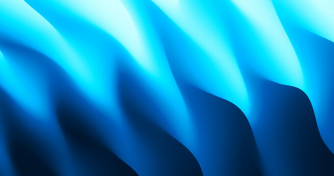 Blue Abstract Wavy Background For Banner, Flyer And Poster. Dynamic Effect. Vector Illustration. Cover Design Template. Can Be Used For Advertising, Marketing Or Presentation.